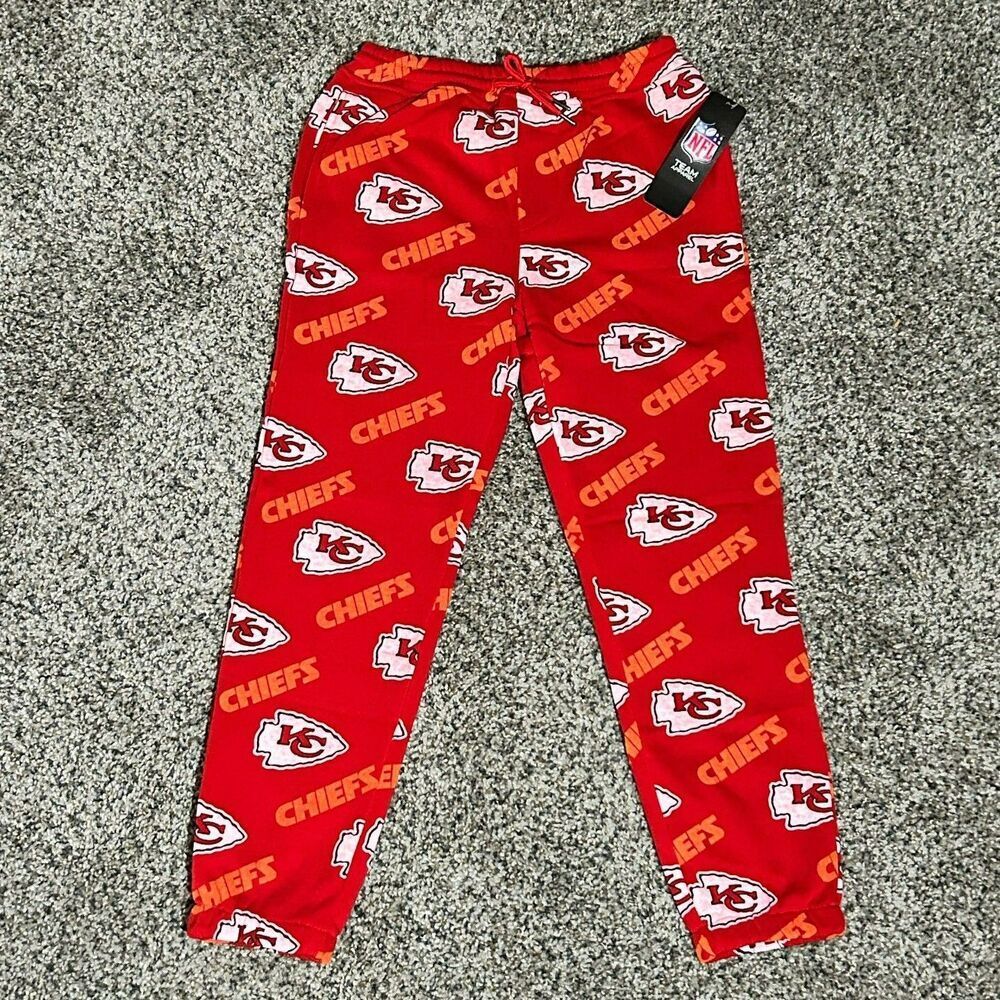 Boy Youth Medium 10/12 Sweatpants NFL Team Apparel Kansas City Chiefs RED NWT H9